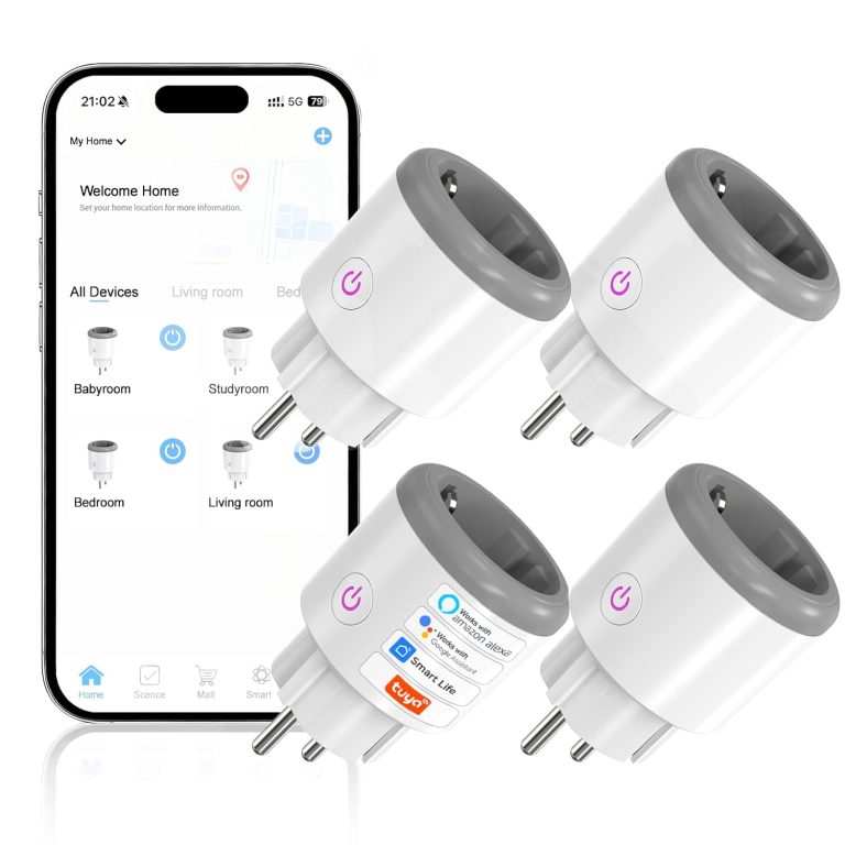 Oblinple Prise Connectée WiFi 16A Type F, Suivi de Consommation, Compatible Alexa et Google Home