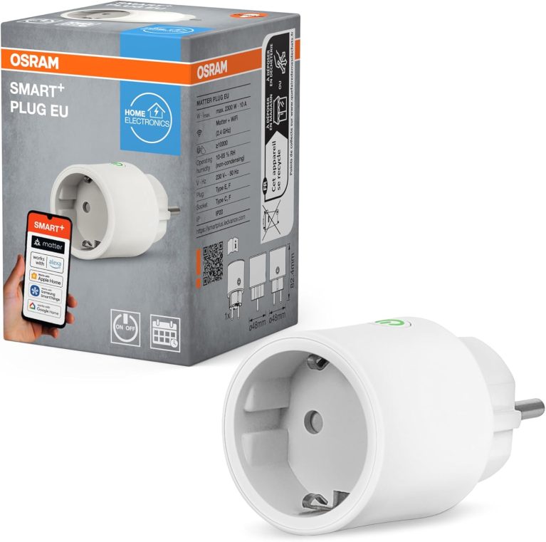 OSRAM Prise Intelligente WiFi avec Matter, compatible Alexa, pack de 1
